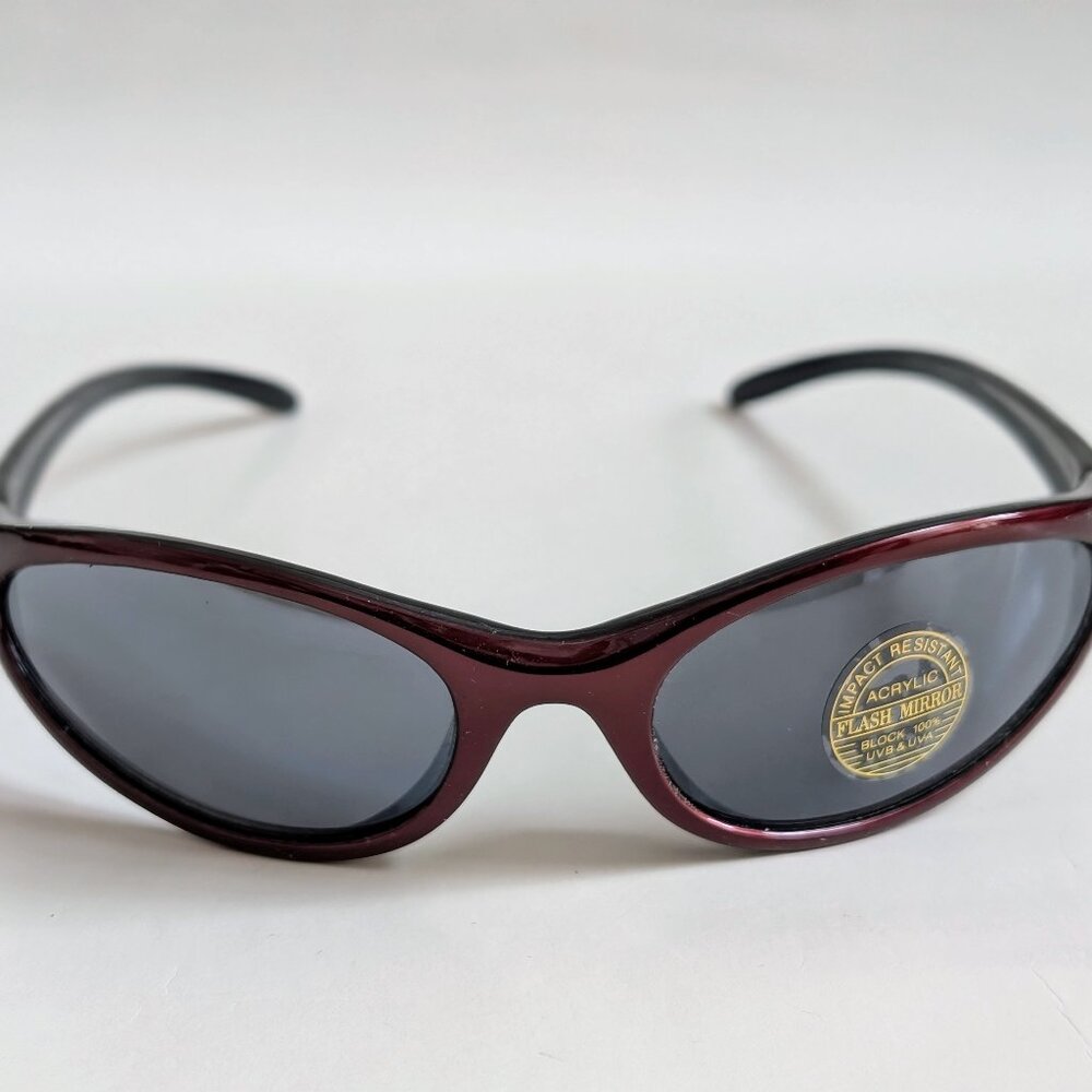 NWT Vintage 90's PC Oval Sporty Sunglasses (S. Burgundy)